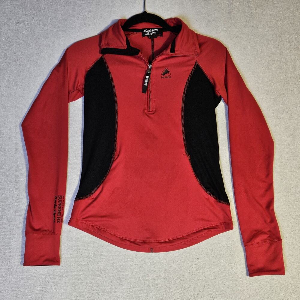 Horze Equestrian Supreme 1/4 Zip Pullover Women's Size 4 Red/Black